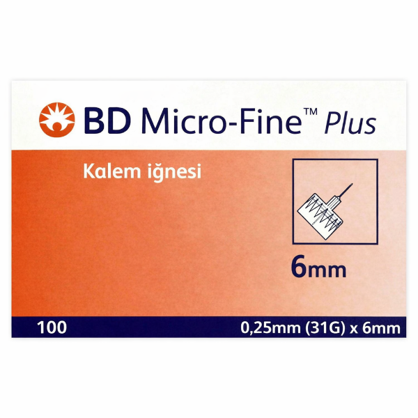BD Micro-Fine Plus Kalem İğnesi 0,25 mm (31G) x 6 mm